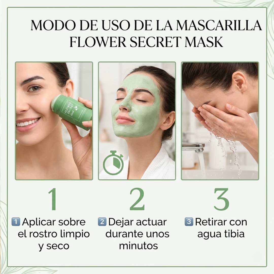 Mascarilla Facial Té Verde en Barra - Limpieza Profunda Express - Elimina puntos negros y grasa en minutos sin ensuciar tu rutina