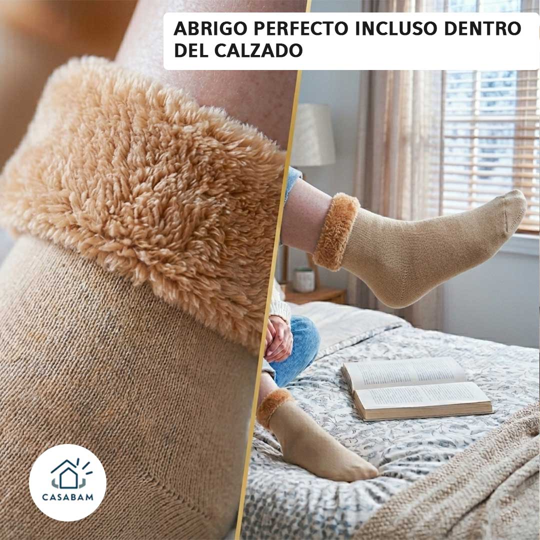 Pack 12 Medias Térmicas Peluche Cortas – Abrigo inmediato para invierno – Mantén tus pies cálidos desde el primer momento dentro y fuera de casa
