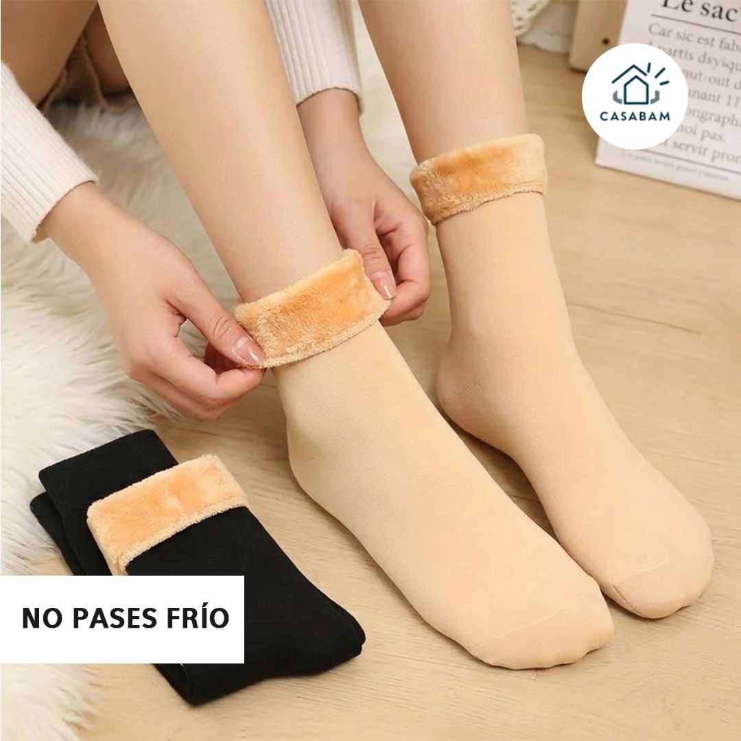 Pack 12 Medias Térmicas Peluche Cortas – Abrigo inmediato para invierno – Mantén tus pies cálidos desde el primer momento dentro y fuera de casa