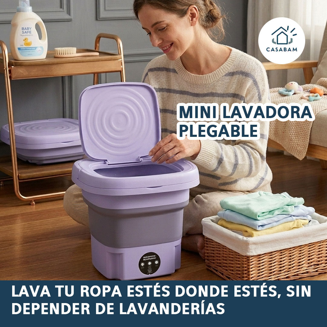 Mini Lavadora Plegable – Lava tu ropa donde estés – Sin depender de lavanderías
