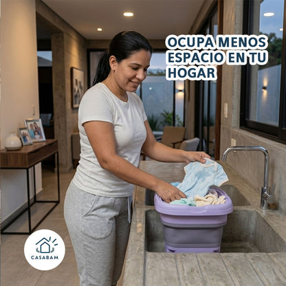 Mini Lavadora Plegable – Lava tu ropa donde estés – Sin depender de lavanderías
