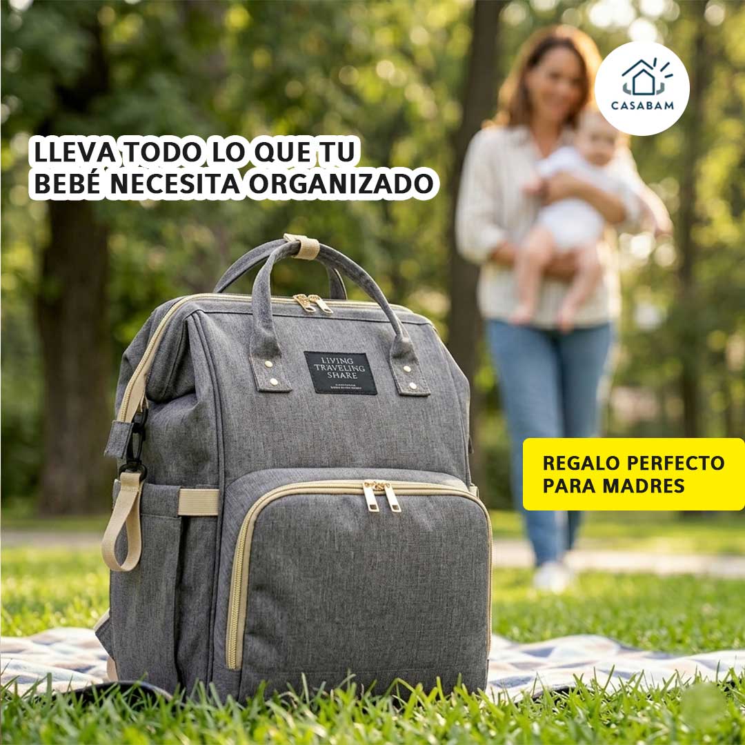 Mochila Pañalera 2-en-1  – Cambia y cuida a tu bebé cómodamente en cualquier lugar sin depender de baños público