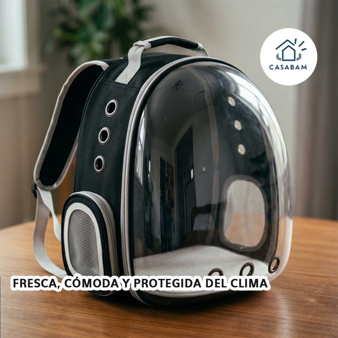 Mochila Transportadora para Mascotas - Lleva a tu perro o gato de paseo o de viaje - Tus manos libres
