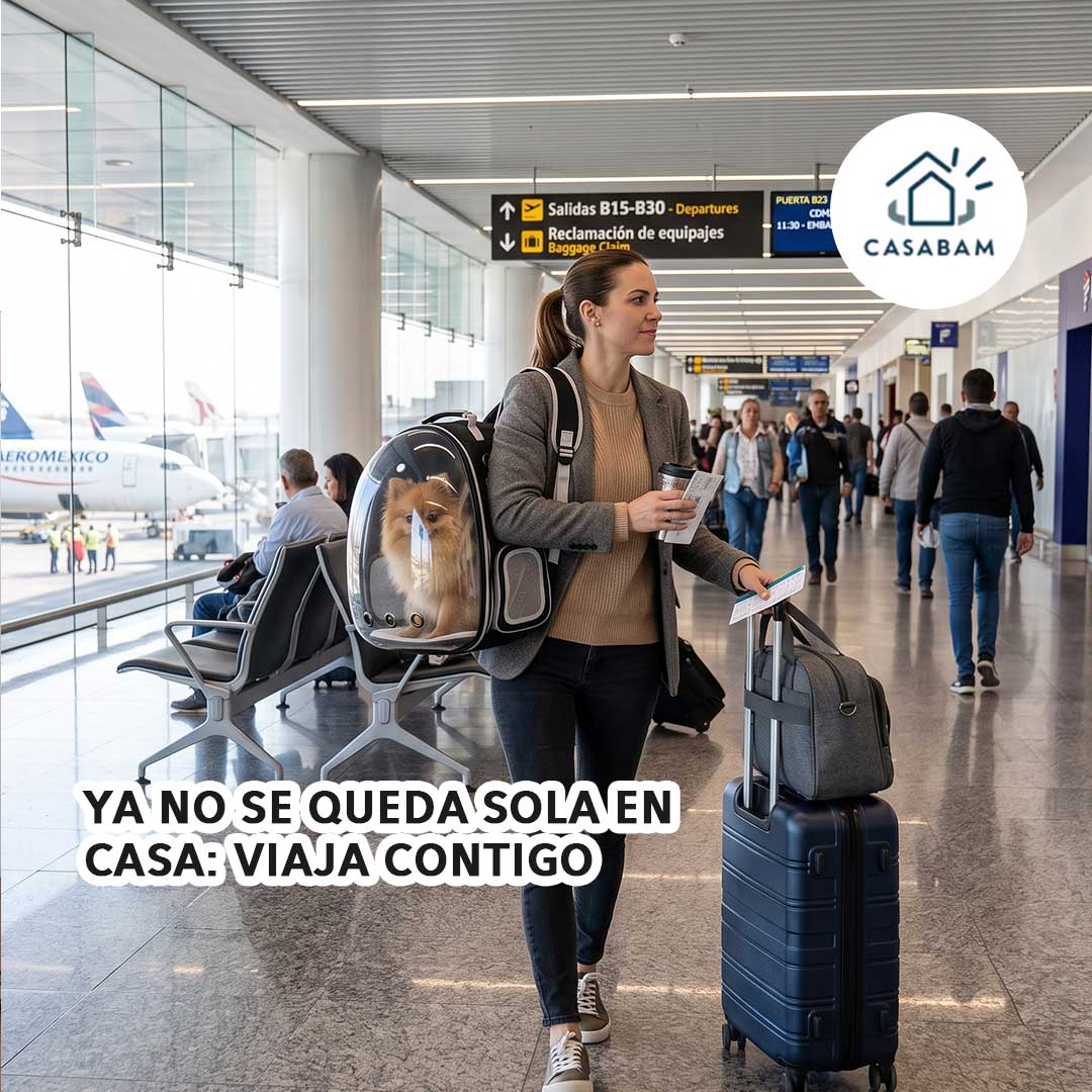 Mochila Transportadora para Mascotas - Lleva a tu perro o gato de paseo o de viaje - Tus manos libres