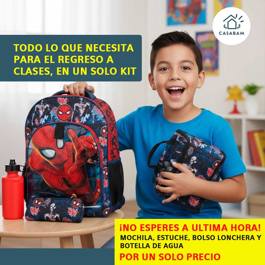 Kit Escolar Completo 4 en 1  – Ahorra tiempo y esfuerzo – Prepárate para el regreso a clases en una sola compra