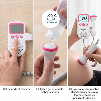 Monitor Frecuencia Cardiaca para Bebe - Escúchalo cuantas veces quieras, sin esperar tu próxima ecografía