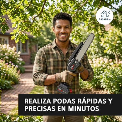 Mini Motosierra Recargable – Corte eficiente en exteriores – Trabaja cómodamente incluso donde no hay electricidad
