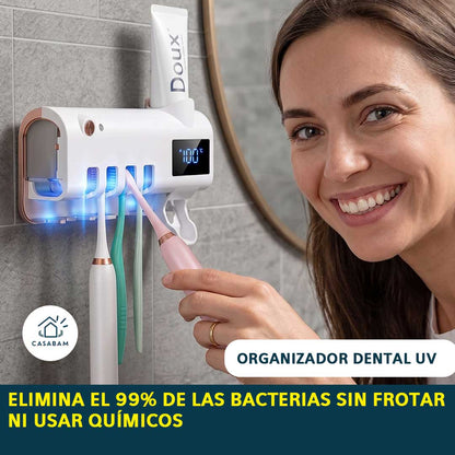 Organizador Dental UV - Ordena y desinfecta los cepillos de toda la familia - Un solo soporte para tener todo