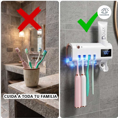 Organizador Dental UV - Ordena y desinfecta los cepillos de toda la familia - Un solo soporte para tener todo