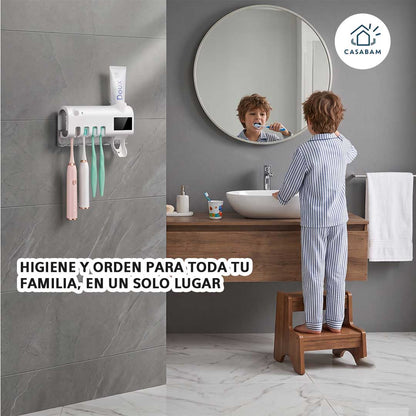 Organizador Dental UV - Ordena y desinfecta los cepillos de toda la familia - Un solo soporte para tener todo