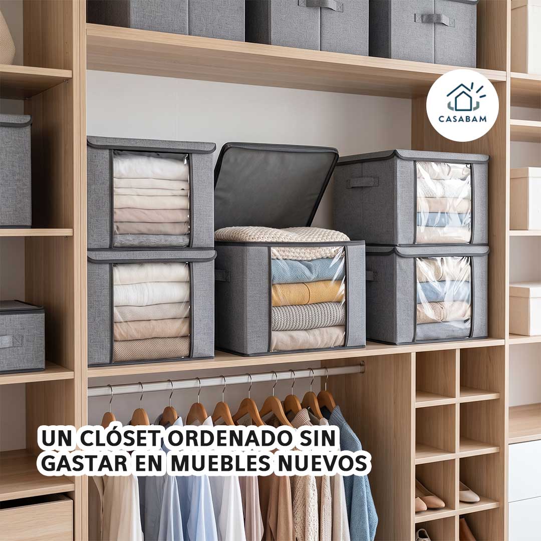 Organizador de ropa - Libera espacio en las repisas - Un clóset ordenado hoy mismo, sin gastar en muebles