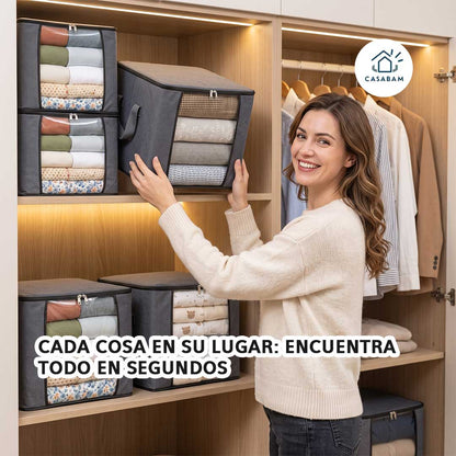 Organizador de ropa - Libera espacio en las repisas - Un clóset ordenado hoy mismo, sin gastar en muebles