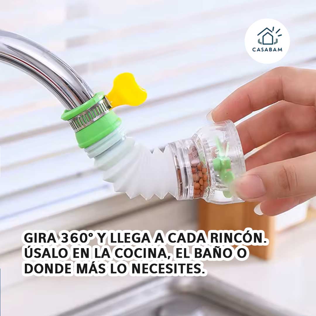 Pack 2 Filtro con extensor de grifo que purifica el agua sin cambiar la instalación - Protege a tu familia del agua contaminada