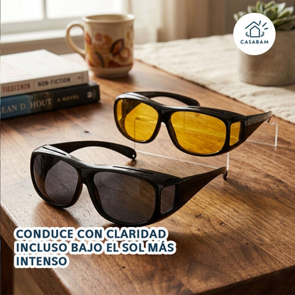 Pack 2 Gafas Polarizadas  – Protegen tu vista al manejar – Conduce con mayor claridad de día y de noche