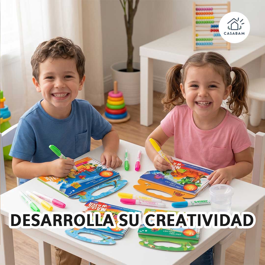 Pack 2 Libros Mágicos pintura de agua - Colorea y aprende solo con agua - El juego de color que nunca ensucia y nunca se acaba