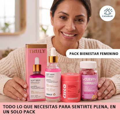 Pack Bienestar Femenino - Salud íntima y belleza corporal en un solo pack - Siéntete fresca, segura y con las curvas que siempre quisiste