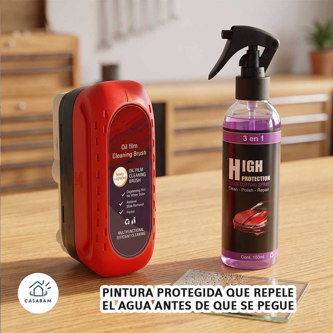 Pack Esponja Anti Empañante + Limpiador Auto - Repele agua, polvo y grasa - Tu auto luce impecable al instante