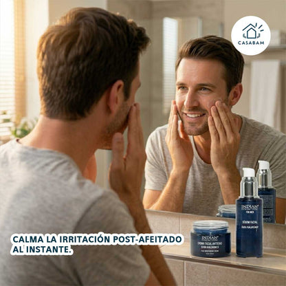 Pack Renovación Facial para Hombre - Hidrata y regenera la piel masculina desde adentro, reduciendo arrugas y resequedad día a día.