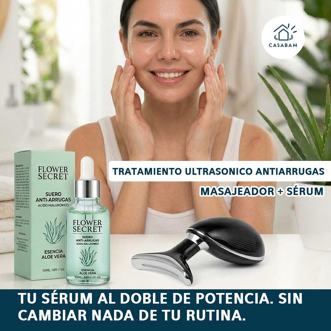 Pack Ultrasonico - Masajeador con calor magnético que maximiza la absorción de activos cosméticos - Haz que tu crema o sérum penetre el doble