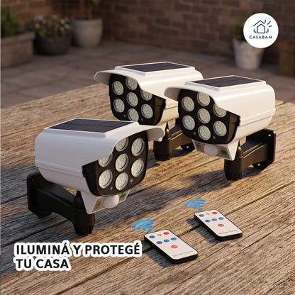 Pack de 3 lámparas solares con sensor de movimiento - Ilumina y protege los 3 puntos débiles de tu casa