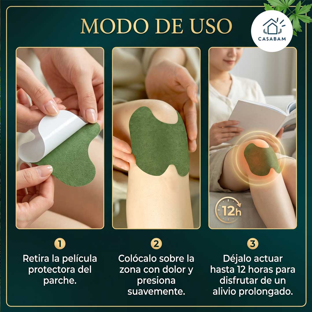 Parches Alivia Rodilla - Reduce el dolor y la inflamación de rodilla - Siente el alivio, sin pastillas ni cremas