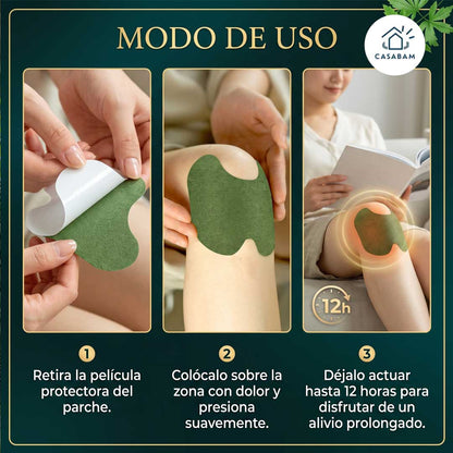 Parches Alivia Rodilla - Reduce el dolor y la inflamación de rodilla - Siente el alivio, sin pastillas ni cremas