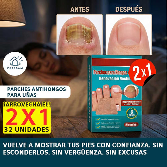 Parches antihongos para uñas - Vuelve a mostrar tus pies con confianza - En 7 días tus uñas lucen mejor
