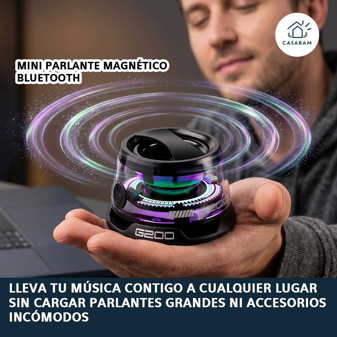 Mini Parlante Magnético Bluetooth LED – Audio portátil manos libres – Lleva tu música a viajes y salidas sin cargar equipos grandes
