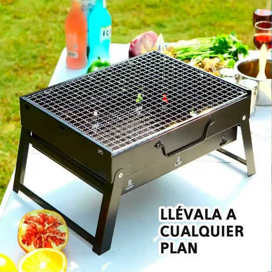 Parrilla BBQ Portátil Plegable - Fácil de Transportar - Lleva el Sabor del Asado a Cualquier Lugar