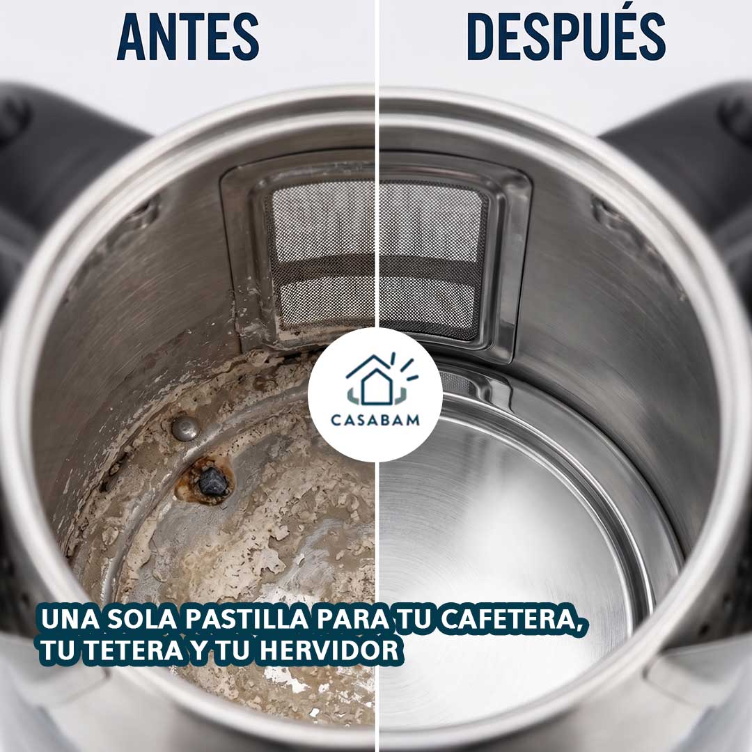 Pastilla limpiadora de sarro de acción rápida - Elimina sarro y manchas difíciles con solo echarla al agua - Cuida tu cafetera
