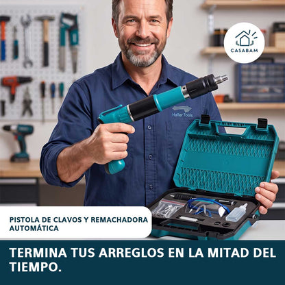 Pistola De Clavos y remachadora Automática - Termina tus arreglos en la mitad del tiempo, sin martillazos