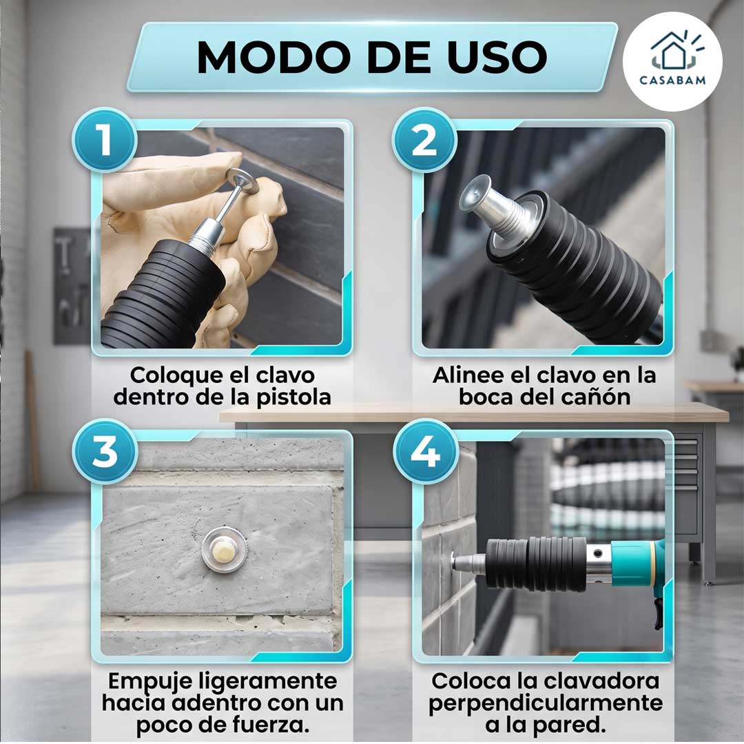 Pistola De Clavos y remachadora Automática - Termina tus arreglos en la mitad del tiempo, sin martillazos