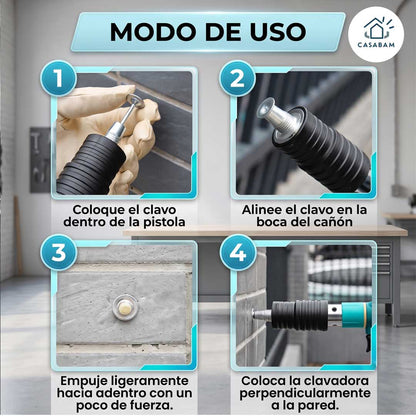 Pistola De Clavos y remachadora Automática - Termina tus arreglos en la mitad del tiempo, sin martillazos