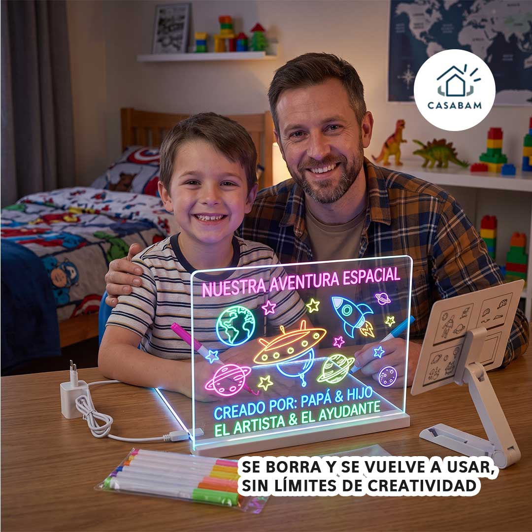 Pizarra Lampara LED Acrílica +7 Colores - Hoy es juego creativo, mañana es la luz de tu pieza
