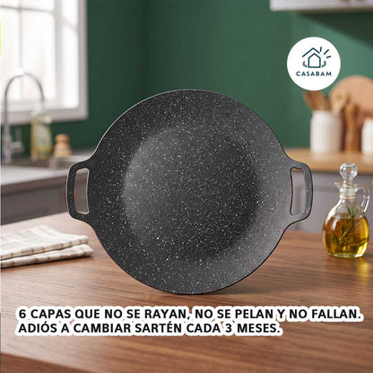 Plancha Coreana de disco - Cocción antiadherente duradera - Olvídate de comprar sartenes cada año