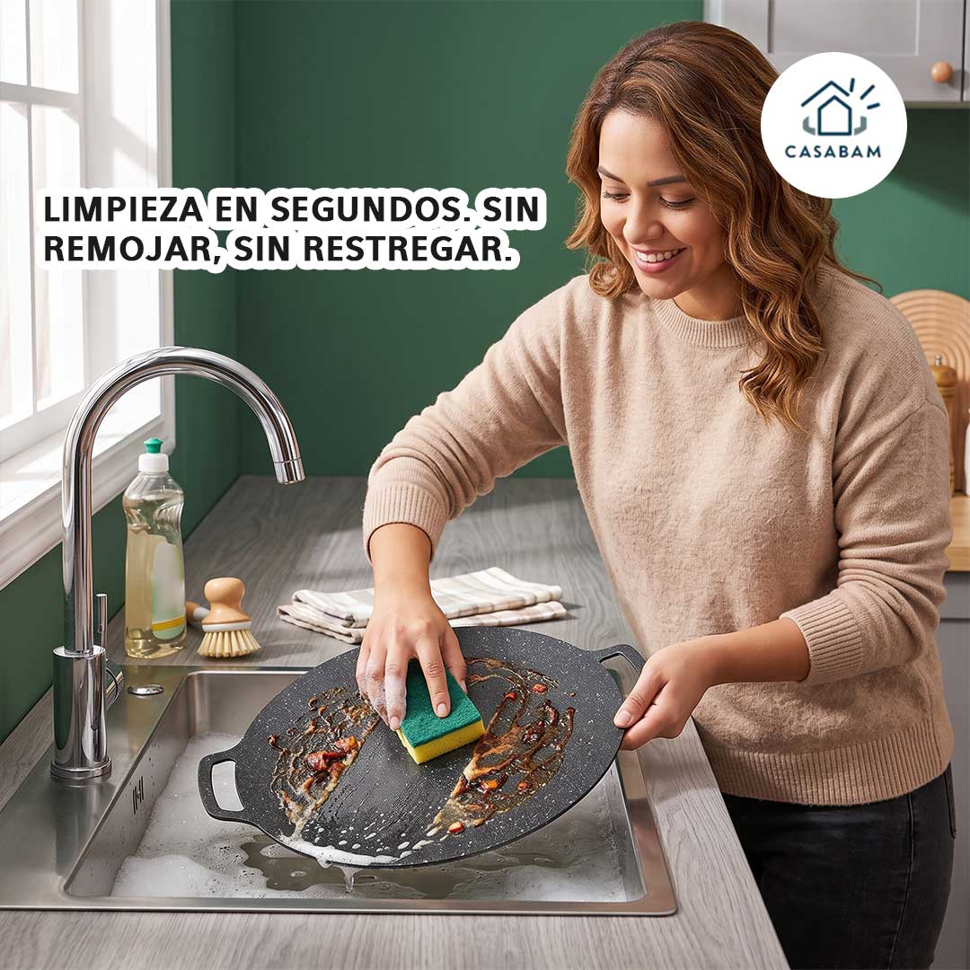 Plancha Coreana de disco - Cocción antiadherente duradera - Olvídate de comprar sartenes cada año