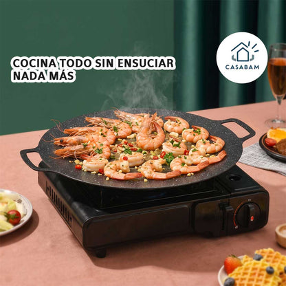Plancha Coreana de disco - Cocción antiadherente duradera - Olvídate de comprar sartenes cada año