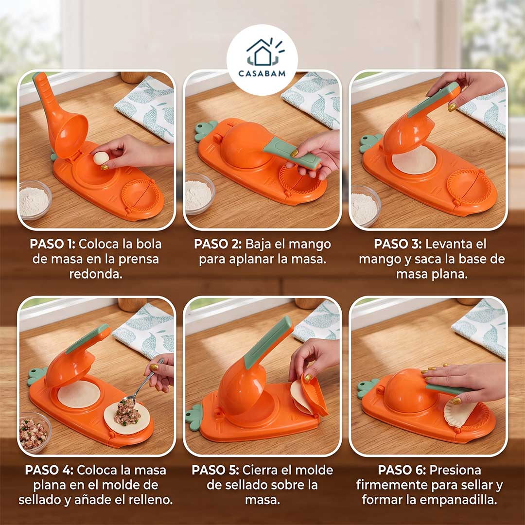 Prensa Para Empanadas - Arma y sella mini empanadas en un solo paso - Quedan parejas y no se abren al cocinar