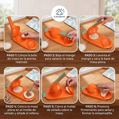Prensa Para Empanadas - Arma y sella mini empanadas en un solo paso - Quedan parejas y no se abren al cocinar