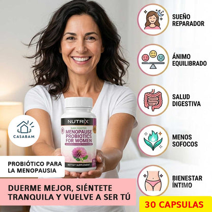 Probiótico para la Menopausia - Alivia sofocos, sudores nocturnos y cambios de humor - recupere su bienestar durante la menopausia