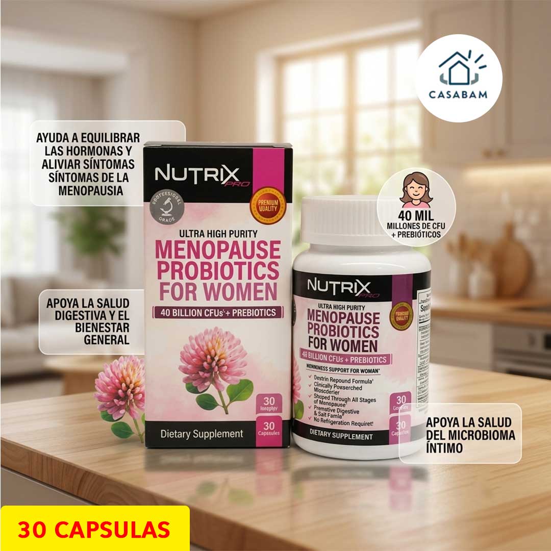 Probiótico para la Menopausia - Alivia sofocos, sudores nocturnos y cambios de humor - recupere su bienestar durante la menopausia