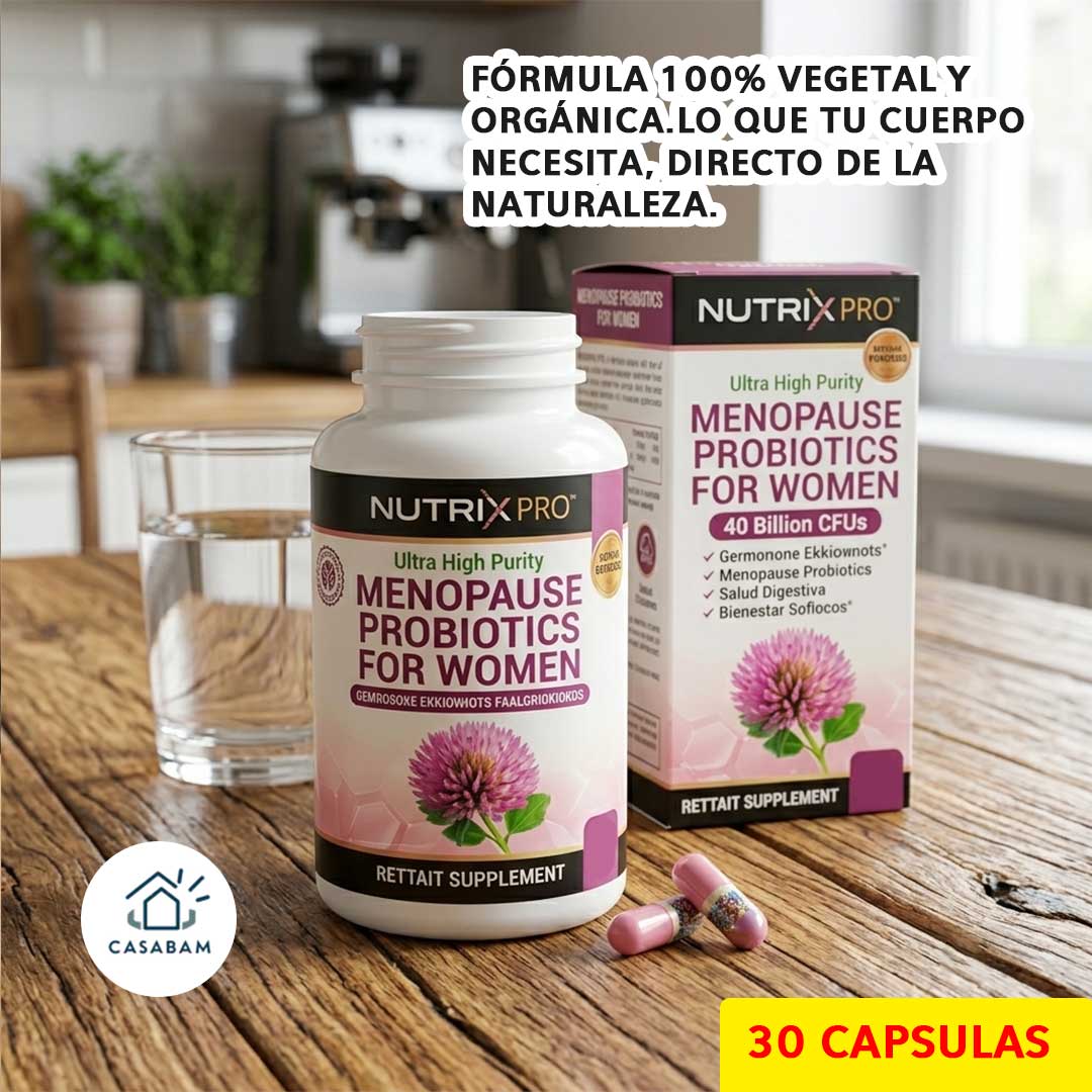 Probiótico para la Menopausia - Alivia sofocos, sudores nocturnos y cambios de humor - recupere su bienestar durante la menopausia