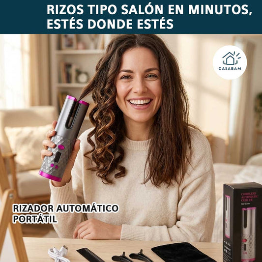 Rizador Automático Portátil – Rizado inteligente sin esfuerzo – Consigue un look tipo salón estés donde estés