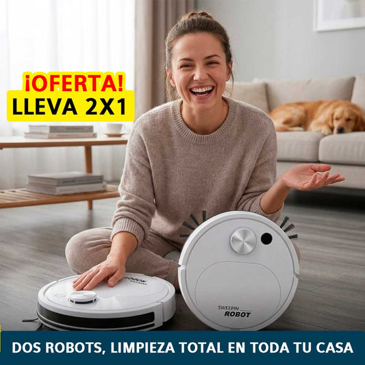 Oferta 2x1 Robot Aspirador 3 en 1 – Limpieza Automática – Tu casa limpia sin mover un dedo