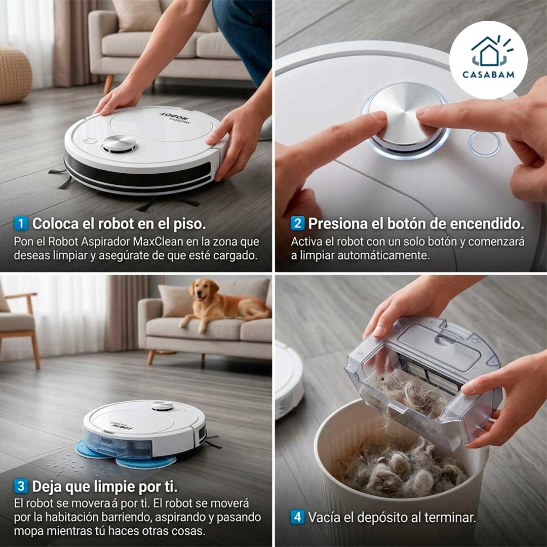 Oferta 2x1 Robot Aspirador 3 en 1 – Limpieza Automática – Tu casa limpia sin mover un dedo