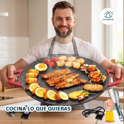 Sarten Eléctrico Antiadherente 36cm - Cocina sin fuego ni gas - Nunca más pelees con la limpieza