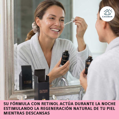 Serum Nocturno de Retinol 30ml – Reparación Facial Overnight – Despierta con una piel más firme, luminosa y visiblemente rejuvenecida