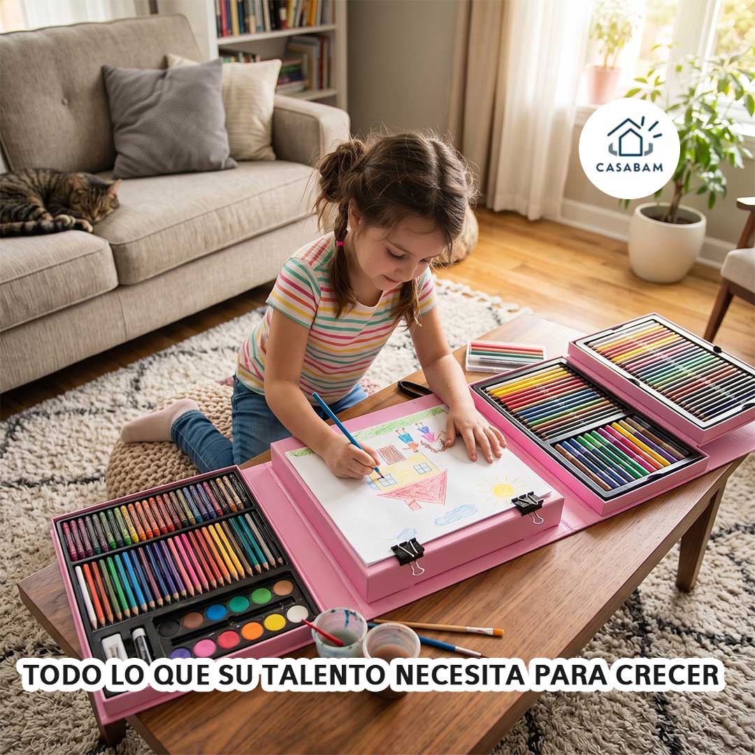 Set de Arte 208 piezas - Para pintar, dibujar y crear - Convierte su talento en pasión