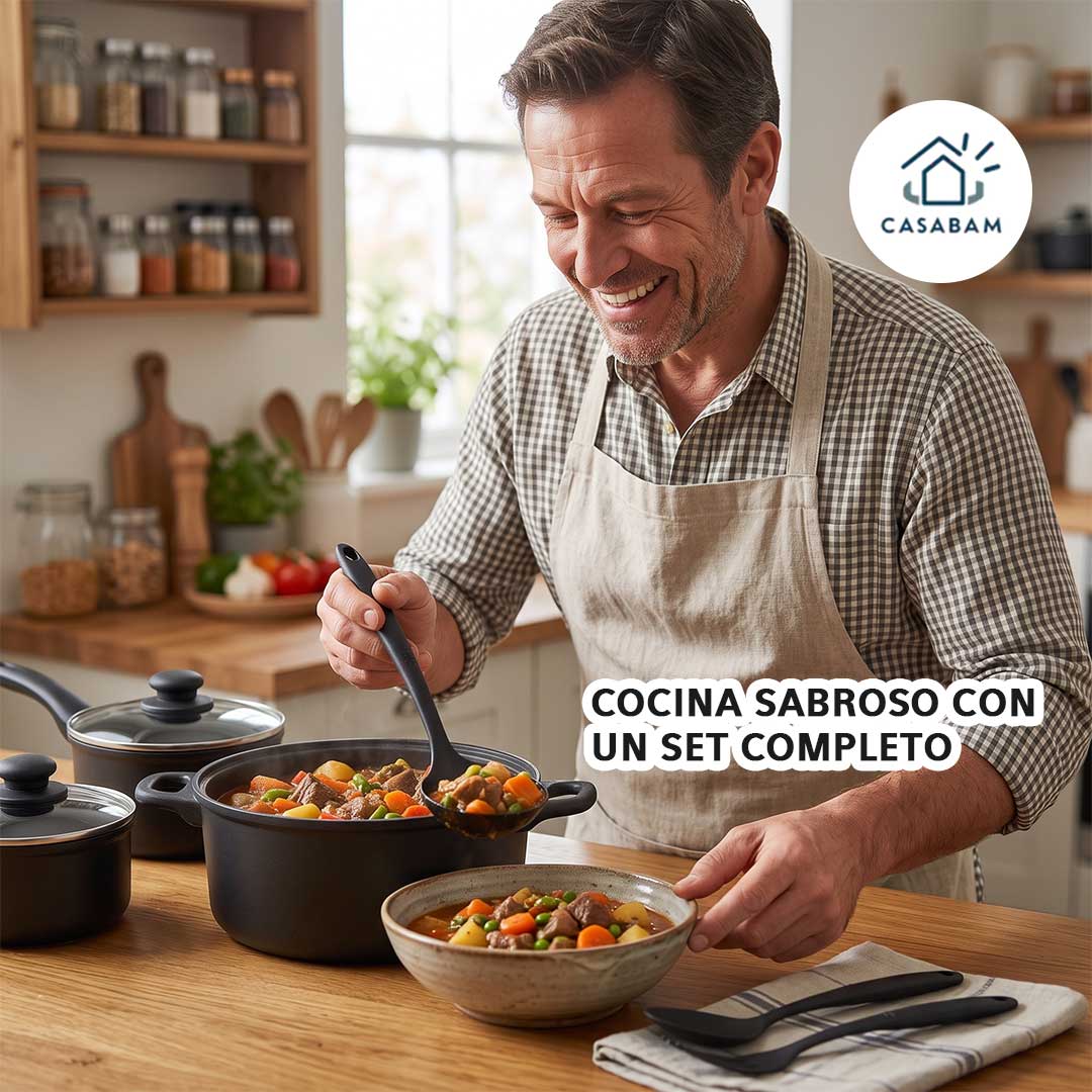 Set de Cocina 10 Piezas - Ollas y sartenes para cocinar de todo - Equipa tu cocina completa en un solo pedido