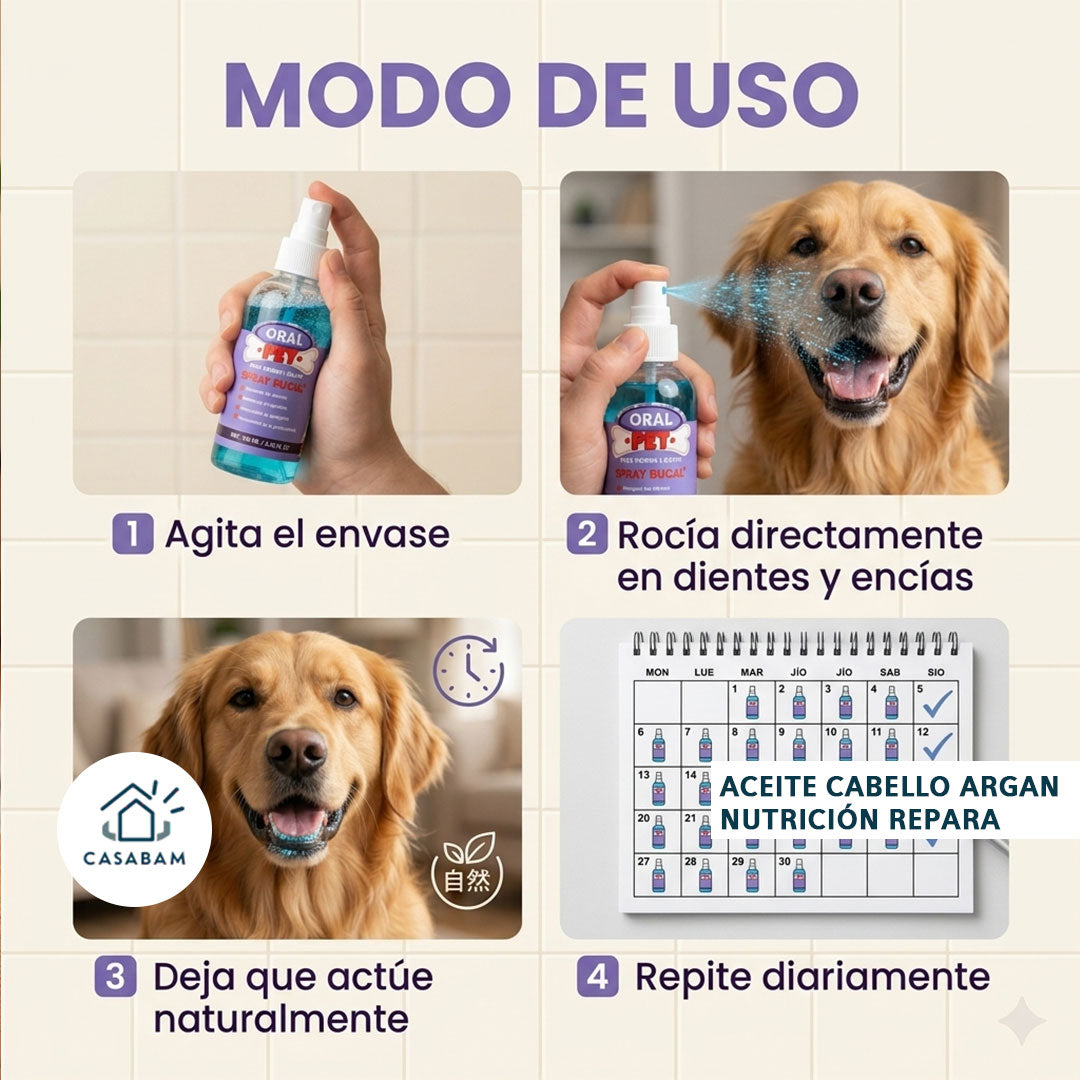 Spray Oral Pet Fresh – Bucal Limpiador Para Mascotas – Mantén su boca limpia sin estrés ni cepillado